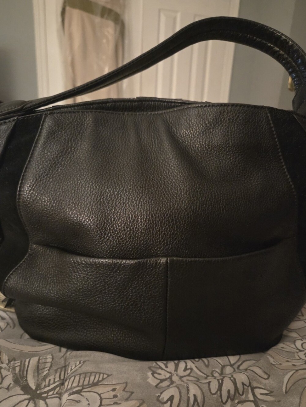 Aimee Kestenberg  Black Leather And Suede Tuscany Hobo Shoulder Bag with Tassels - Picture 6 of 13